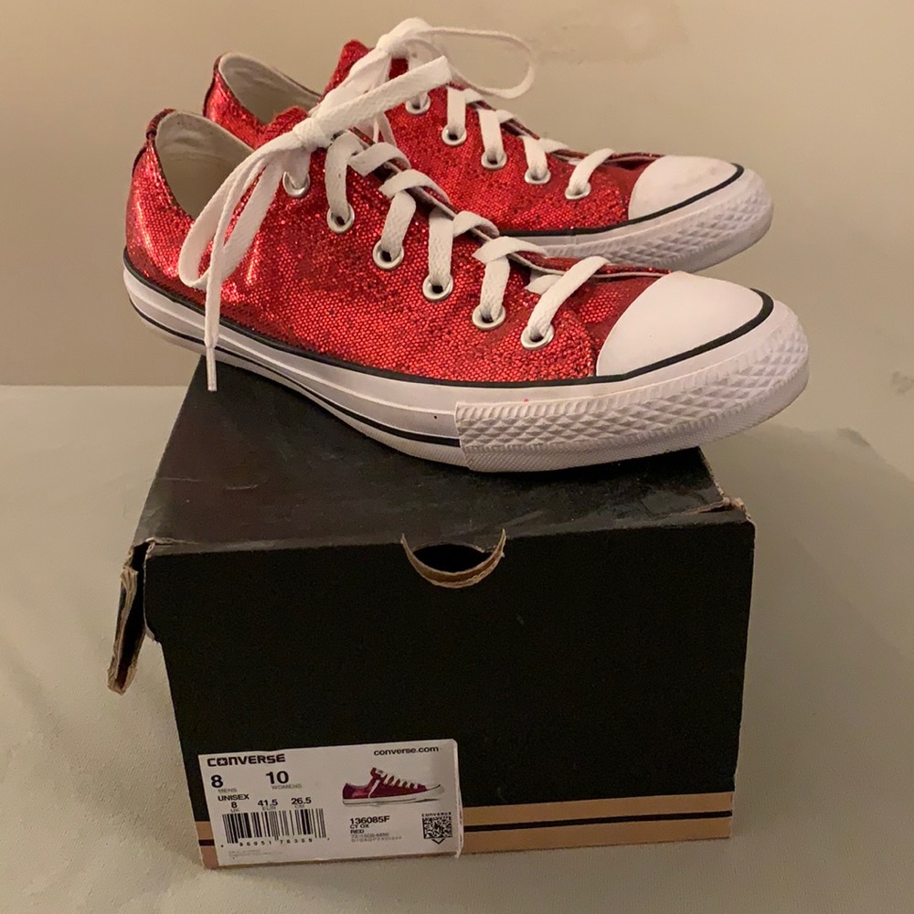 Glitter Red Converse Sneakers
